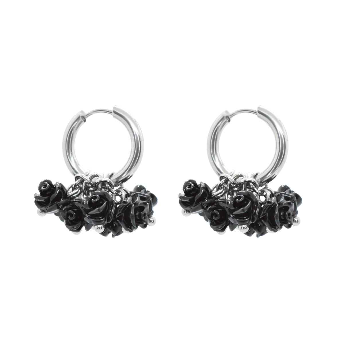 Black rose rengas korvakorut