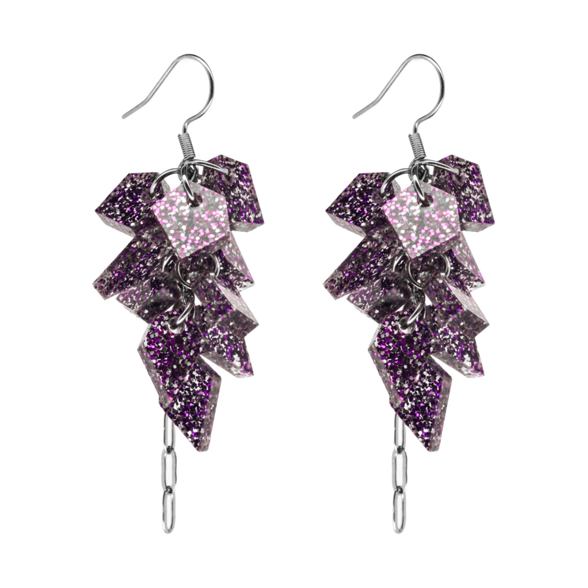 MURSKA Drop violet glitter korvakorut