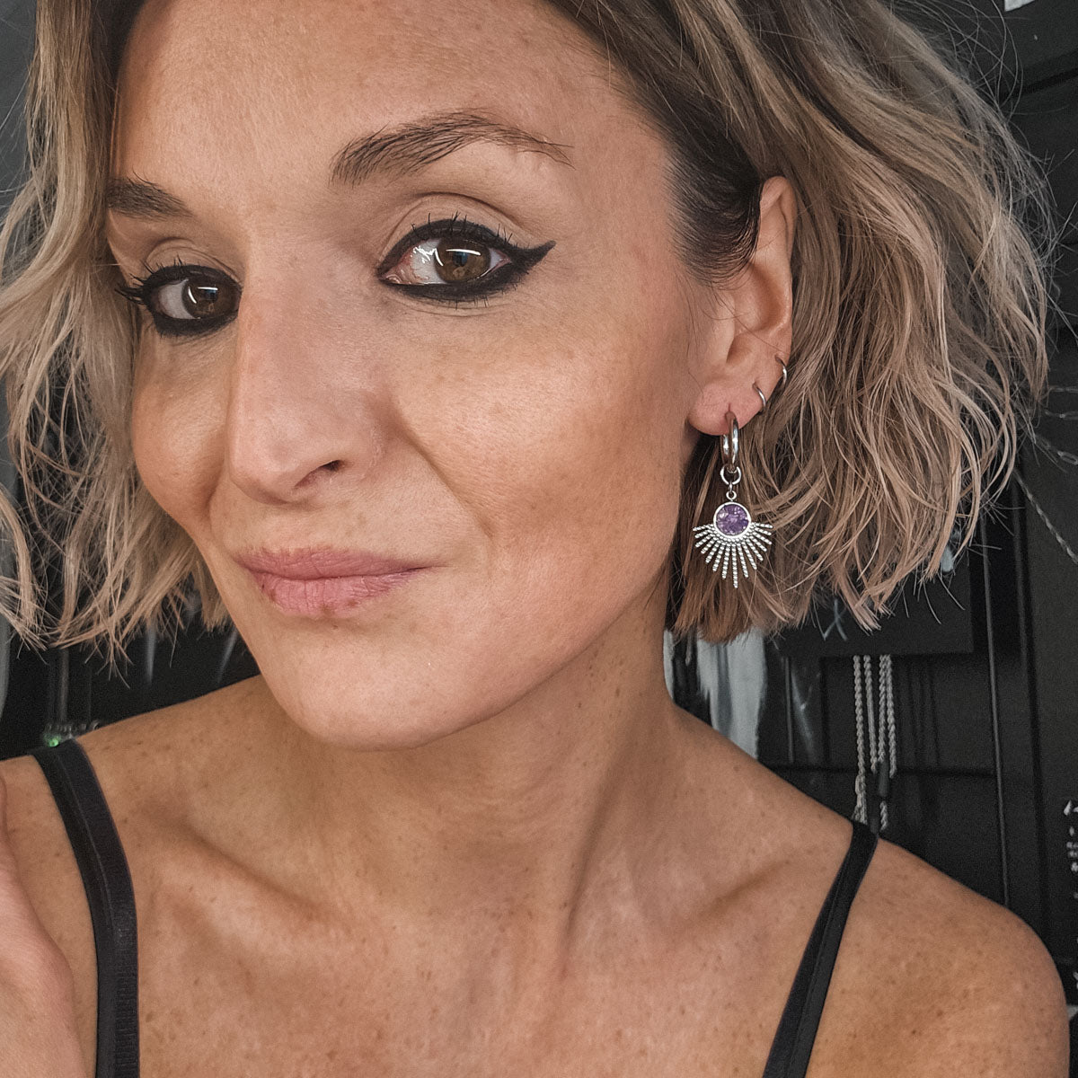 MURSKA ametisti boho korvakorut