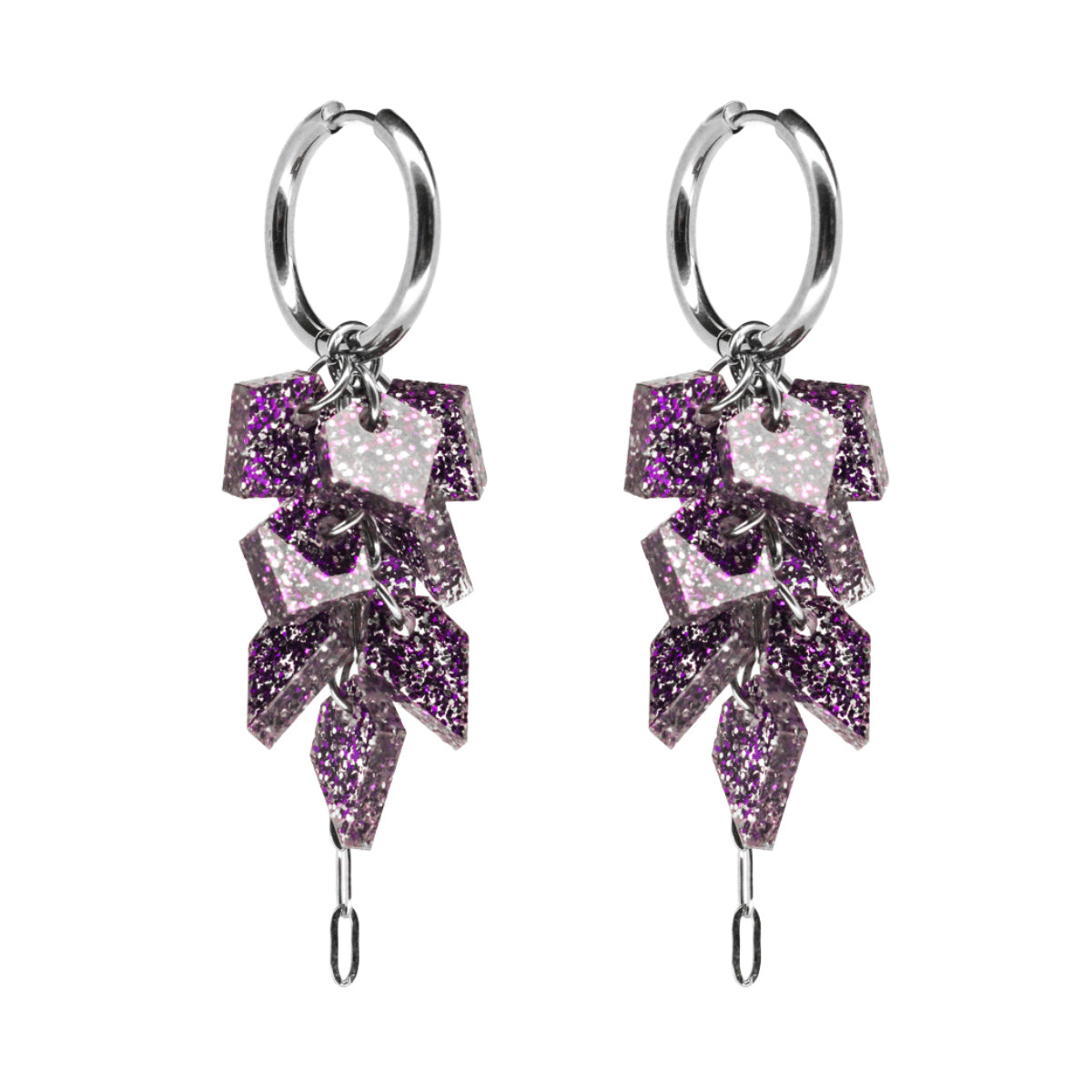 MURSKA Drop violet glitter korvakorut