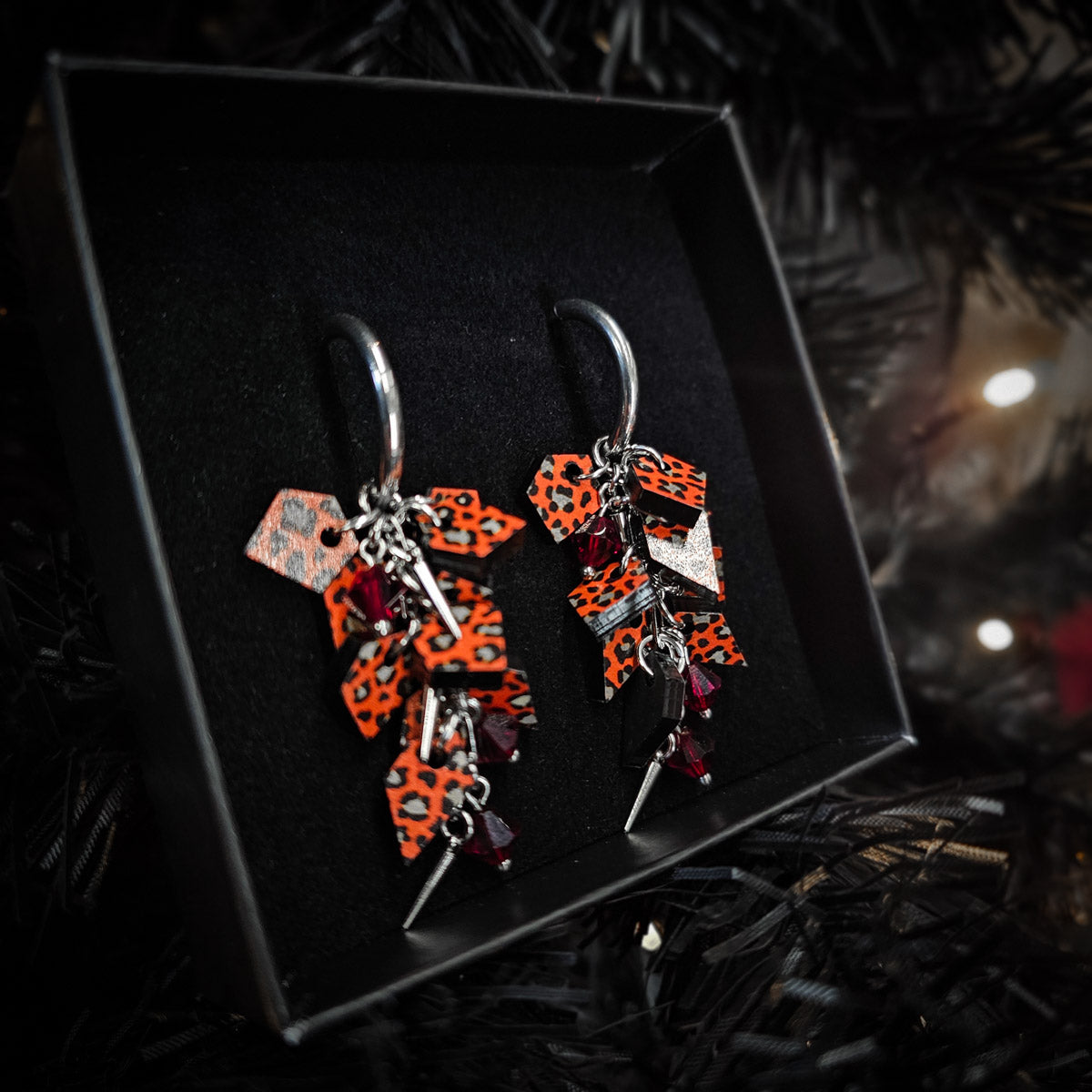 MURSKA Xmas leopard drop korvakorut